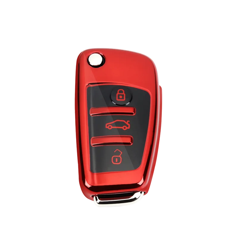 Чехол для ключей из ТПУ для Audi, Лидер продаж, автомобильные аксессуары, чехол для автомобильных ключей для Audi A1 A3 Q3 S3 с черной кнопкой