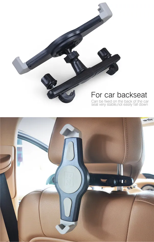 Car Headrest Tablet Holder For Kids, 360 Rotation Silicone Holder Tablet Stand, Adjustable Headrest Mount Fits For 4.7-13" Phone, IPad Pro/Air/Mini - View #6