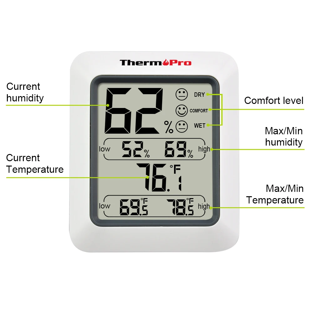 Thermo Pro TP 50 Digital Thermometer Hygrometer Temperatur und Luft feuchtigkeit Temperatur sensor Innen