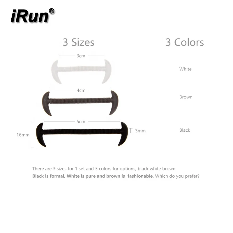 [3] iRun Wholesale Elastic Rubber Shoelace No Tie Shoelaces Round Tieless Shoe Laces Leather Shoes Laces
