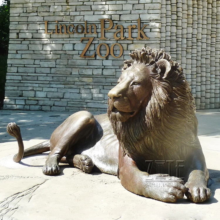 Garden Patio Park Ornament Large Size Cast Bronze lion Statue Sculpture for Sale