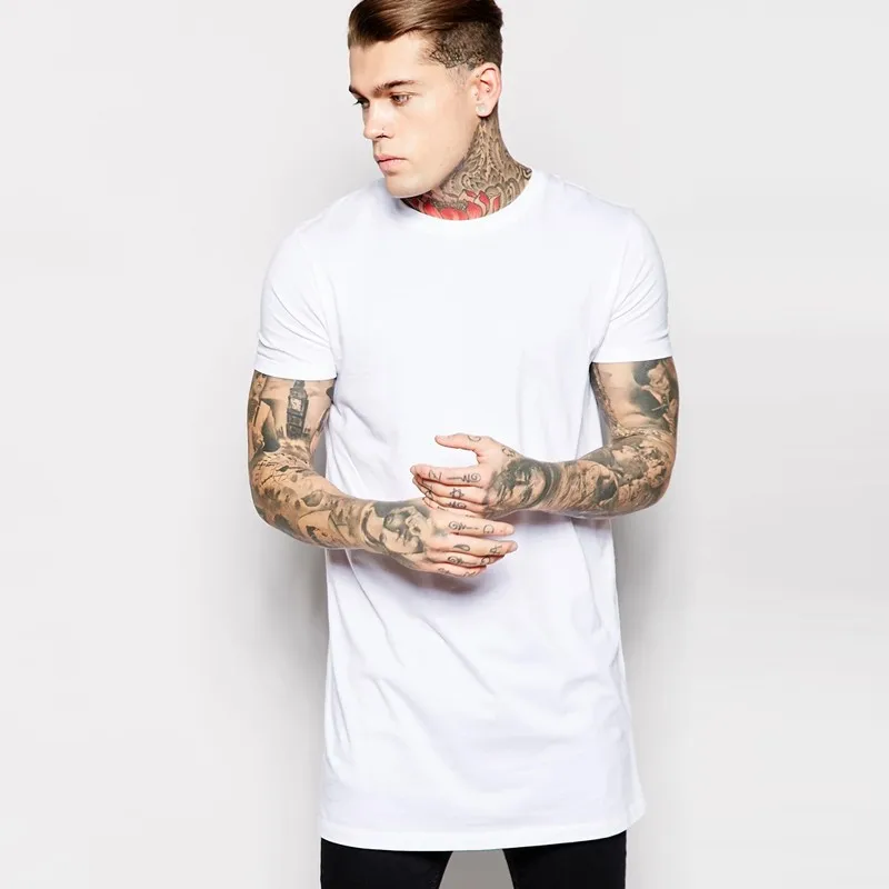 Source Mens 100% Cotton Long T Shirt Sleeve T-Shirt Extra Long Tee Shirts for Free Shipping on m.alibaba.com
