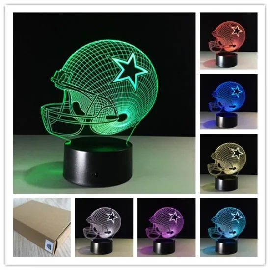 Fancy&Fantasy NFL Dallas Cowboys Helmet 3D Acrylic LED Night light