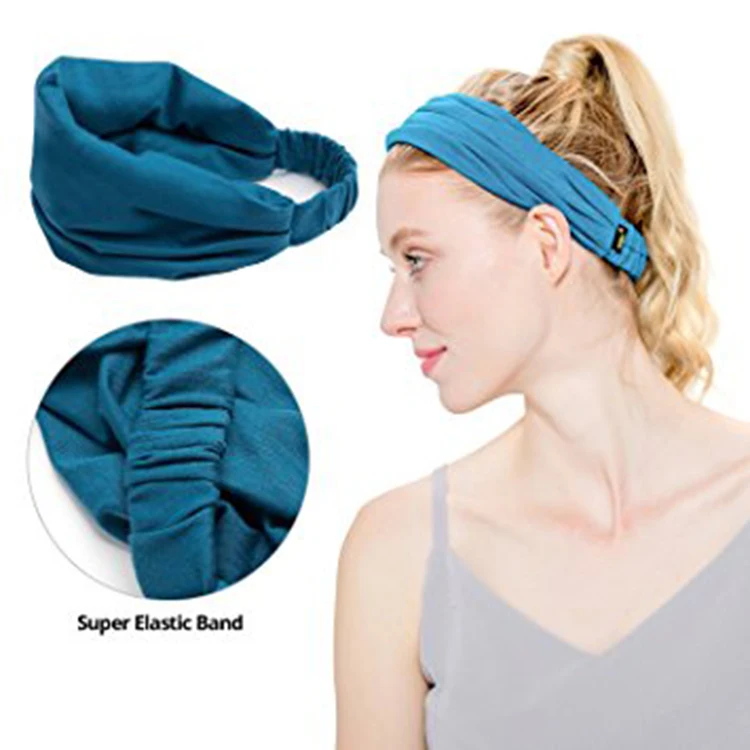 4 pièces Bandeaux pour femmes Bandeaux de turban Bandeaux en coton doux pour  cheveux de femmes, exercice de yoga quotidien Fitness