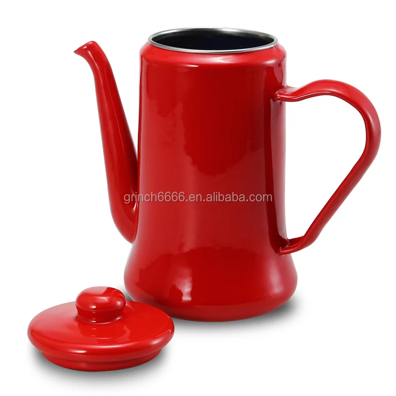 1.1L Enamel Pot Hand Tea Kettle Induction Cooker Gas Stove Red