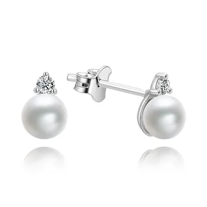 Wholesale 925 Sterling Silver Pearl Earrings for Women High Quality Fashion Jewelry