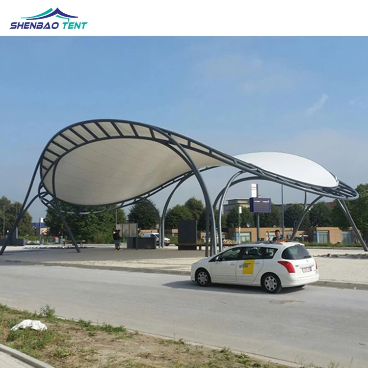 PVDF Tensile Membrane Structure Shades for Bus Station and Car Parking