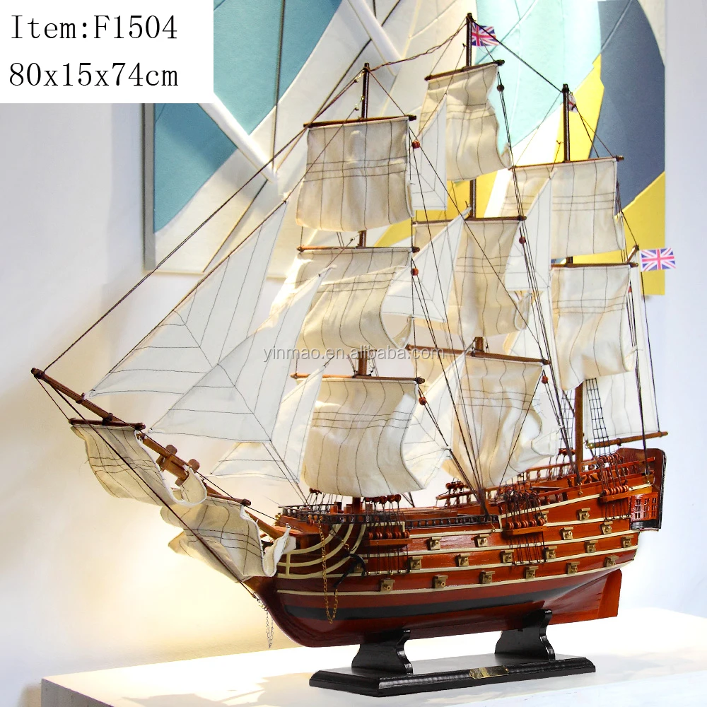 m.s 胜利,1778 年" 海盗船模型,现代完成, 最有名的木制帆船模型