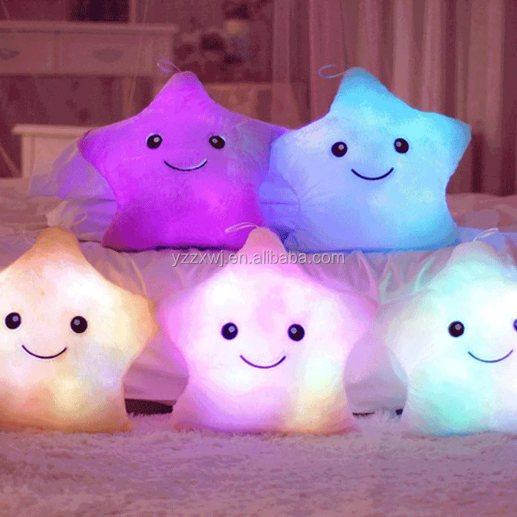 Luminous Pillow Star Cushion Colorful Glowing Led Light Gift For Girl Toys O9Q5