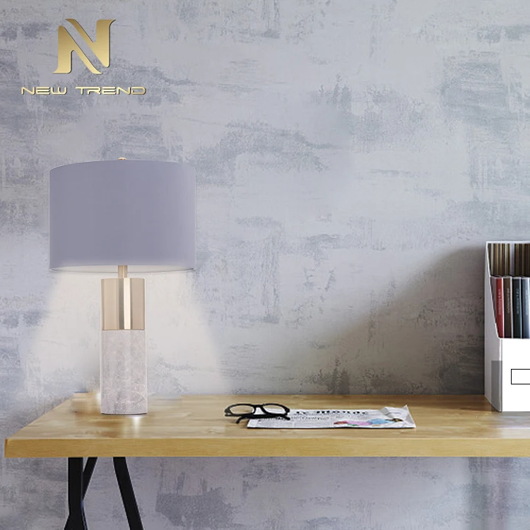 LCJ-T026 Modern Home Decoration Bedroom Beside Reading Marble Iron Led Table Lamp
