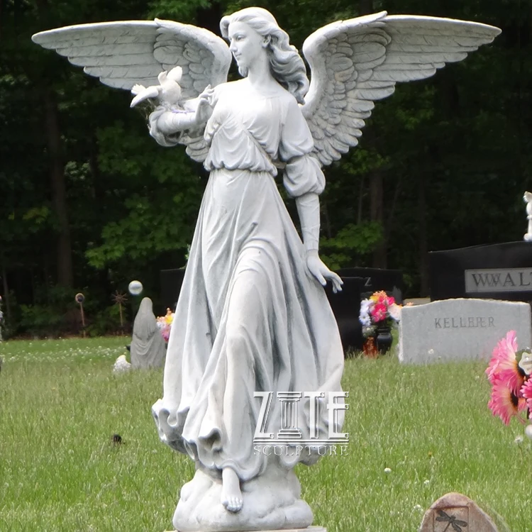 Customized Service Marble Powder Angel wings Statue