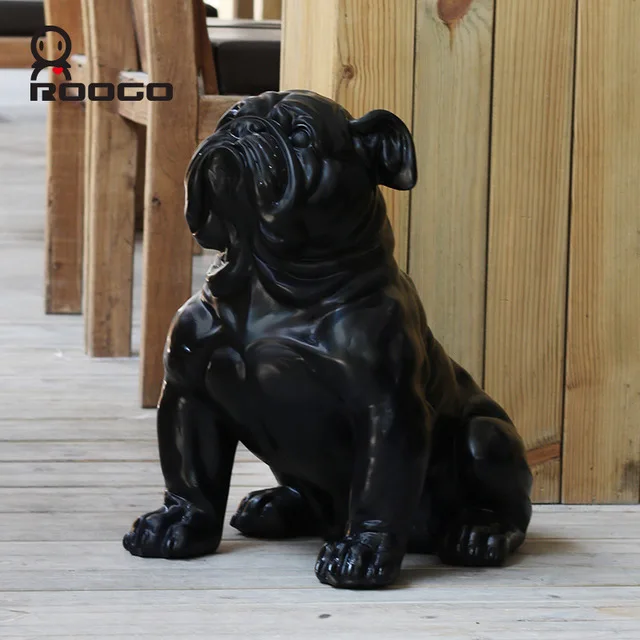 Черно-красная статуя бульдога керамическое