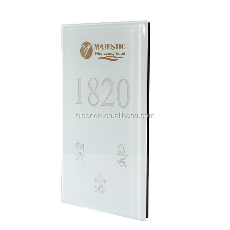 
Индивидуальная белая Хрустальная стеклянная гостиничная гостевая комната СВЕТОДИОДНАЯ дверная тарелка с номером Номера DND MUR 