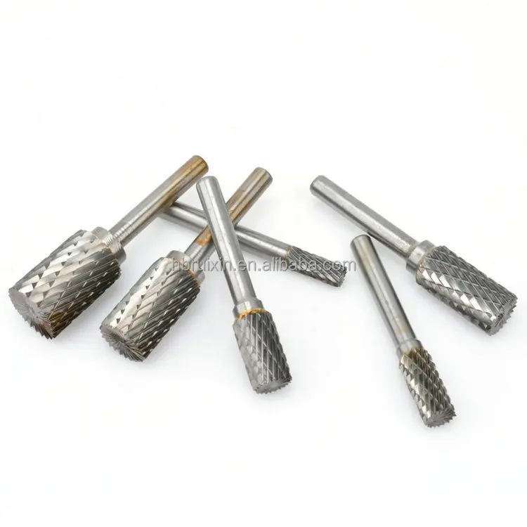 Cylindrical Cut Tungsten Carbide Burr Bur Cutting Tool Die Grinder Bit 1/4"  C 