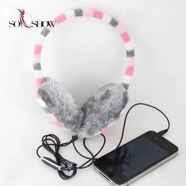 
 Новый дизайн, вязаные теплые наушники с радио  