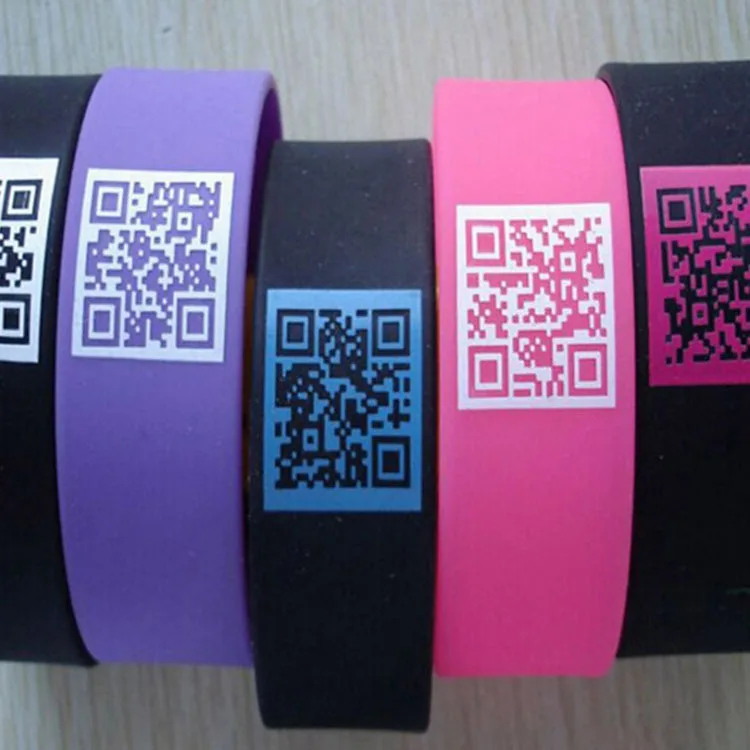 Custom Cheap Unique QR Code Silicone Bracelet for Advertising Rubber Wrist Bands Pulseras De Silicona Barcode Baller