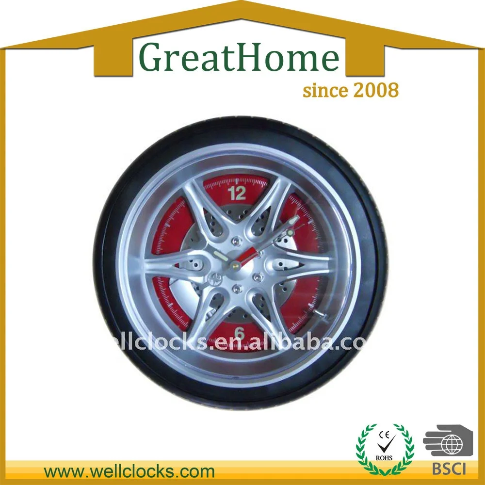 14inch Automobile Quartz Clock Tire Luminous Wall for Indoor Home Tyre