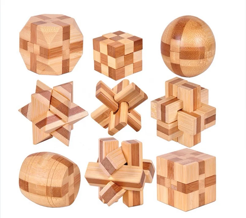 1989candy Luban Puzzle Lock Kongming Kids Brain Teaser Wooden Educational T 