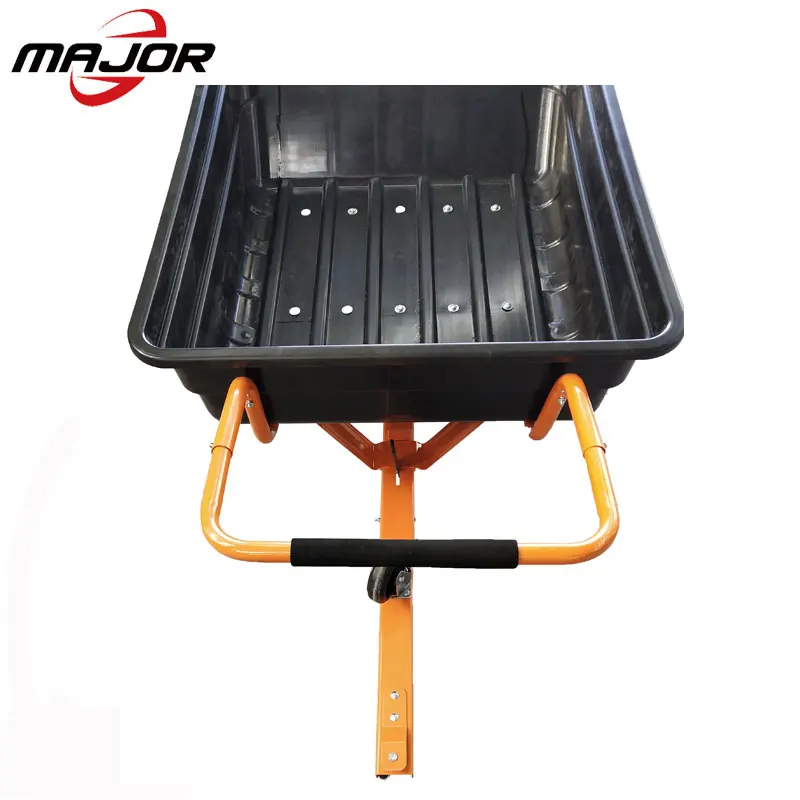 300L New HDPE Material POLY Tray Garden Cart Garden Rubbish Storage Bucket Lawn Mower Trailer Dump Cart Plastic Garden Cart