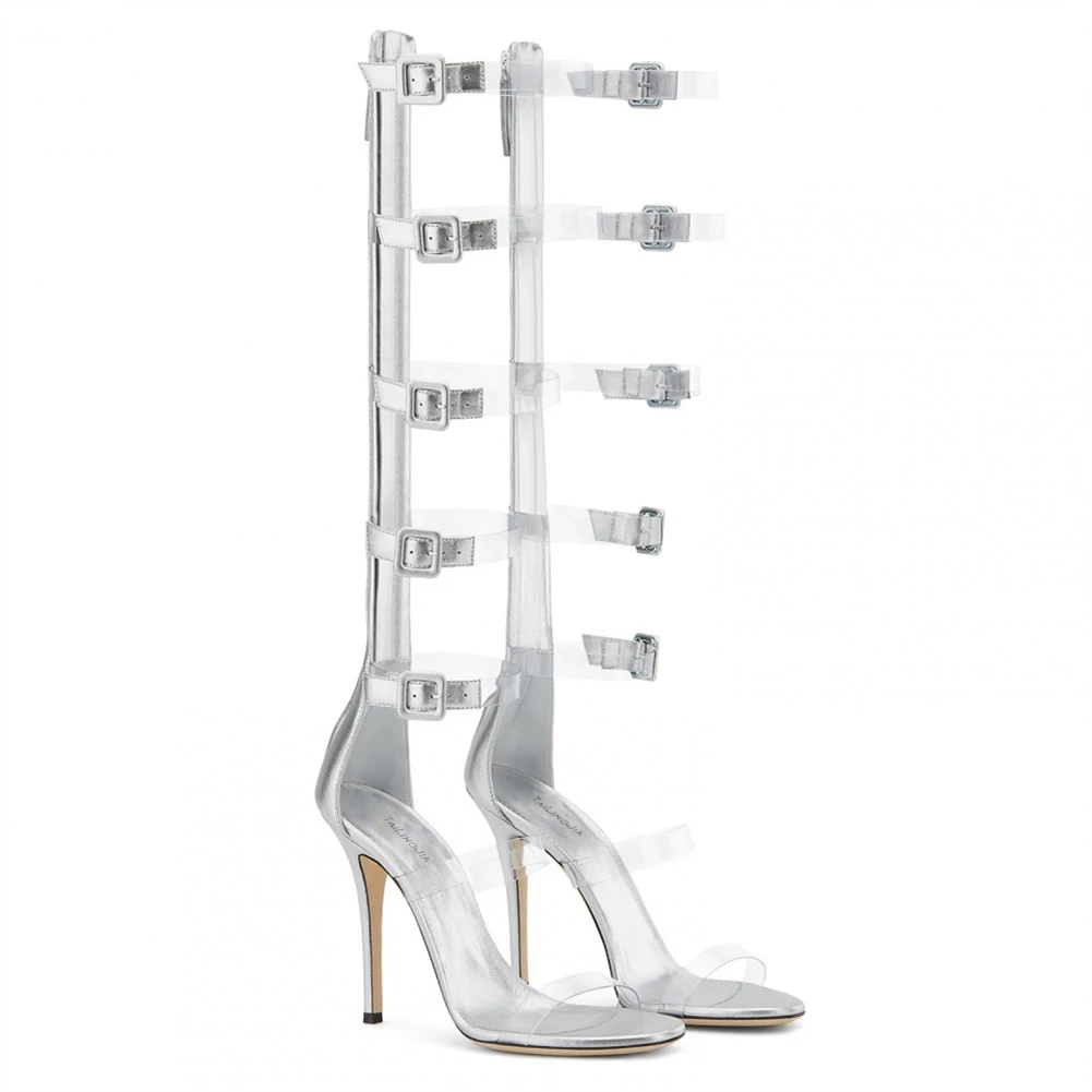thumbnail image 2 of Women's Lace Up Over The Knee High Heels Strappy Gladiator Sandals New 2 of 10