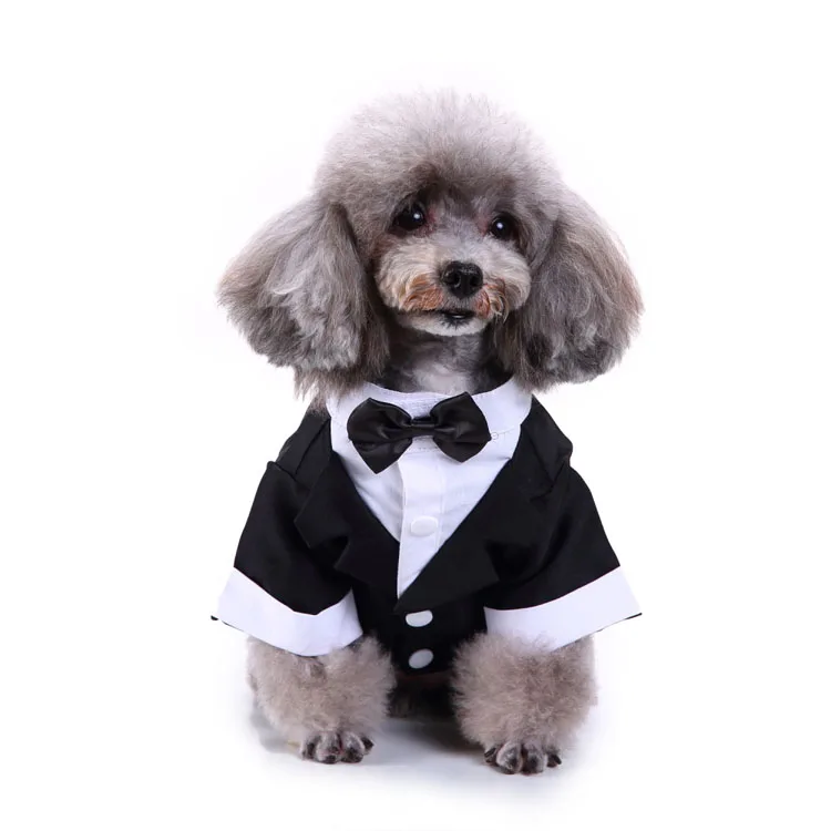 卸売ペット服高級子犬ミディアム犬結婚式タキシードスーツ Buy 犬スーツ 黒と白の犬服 クールな犬服 Product On Alibaba Com