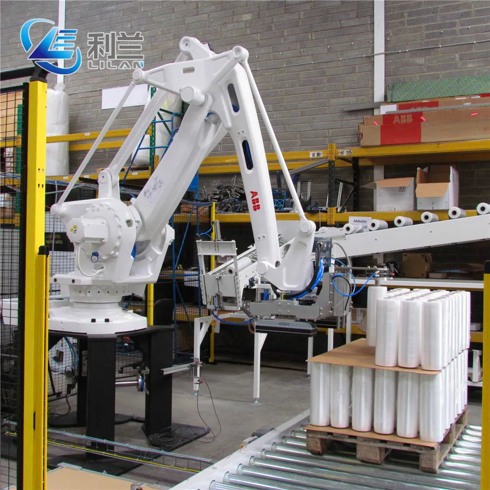Full Automatic Robot Palletizer System for Cartons Bags Barrels Palletizing Machine