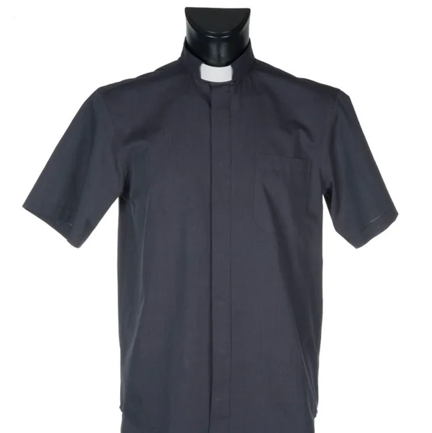 Long Sleeve PriestNew Mens PURPLE ROMAN COLLAR CLERGY SHIRT