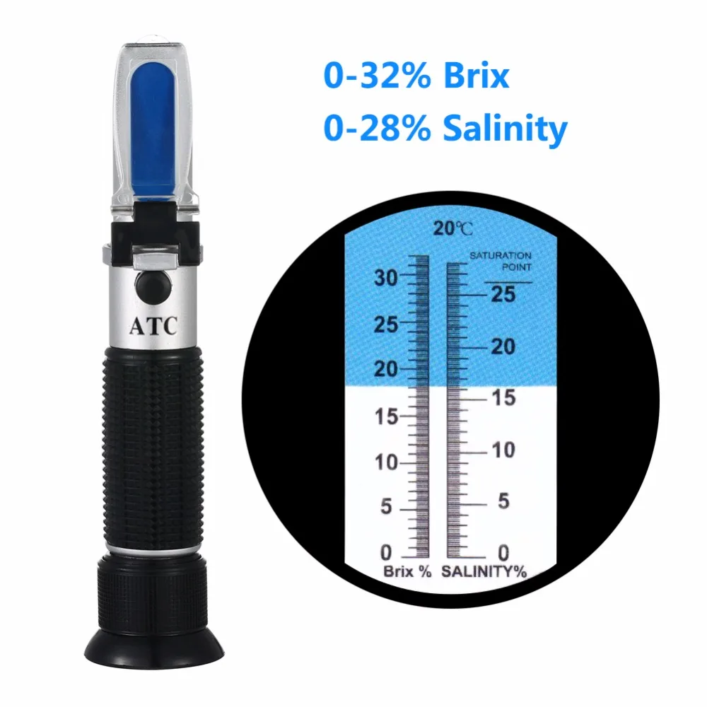 盐水水族馆盐度折射仪0-32% 糖度数字折射仪测试盐水0-28% - Buy 2 In 1 Refractometer Refractometer  Digital Saltwater Digital Refractometer Test Salt Water 0-28% Product on  Alibaba.com