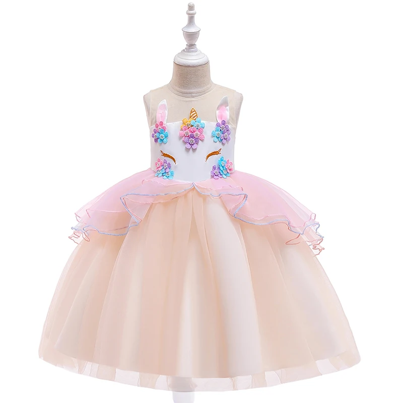 Wholesale Summer Lace Flowers Girls Unicorn Ruffles Girl Clothing ...