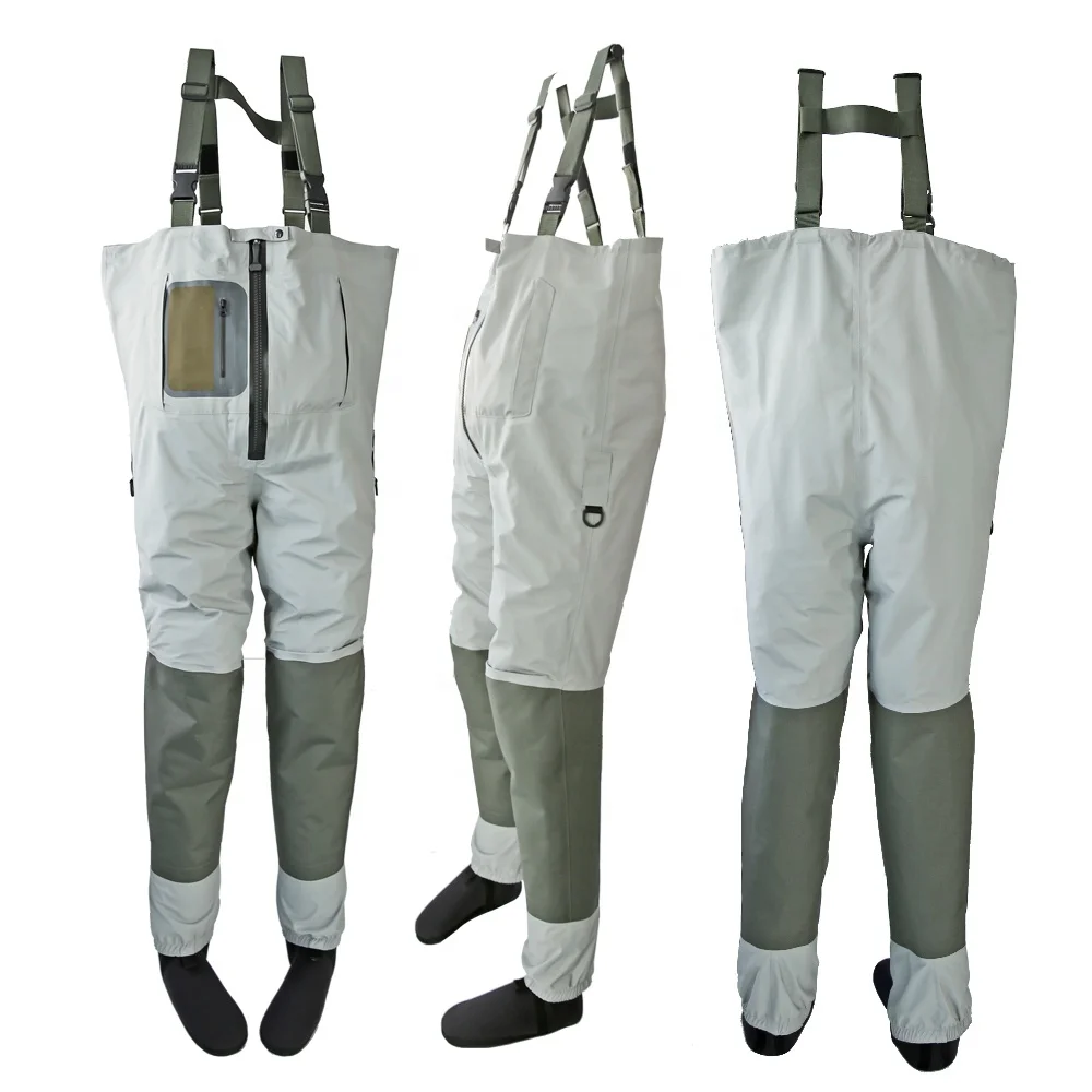 Custom Breathable Chest Waders Zippered Stocking Foot Fishing Waders for Fly Fishing