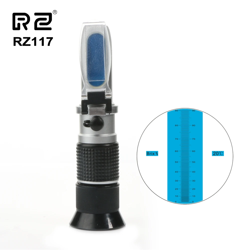 RZ117 Rifrattometro 0-90% Brix RHB 90ATC Rifrattometro automatico per birra portatile per misurare la salsa di frutta Sciroppo dacero e altre bevande zuccherate 