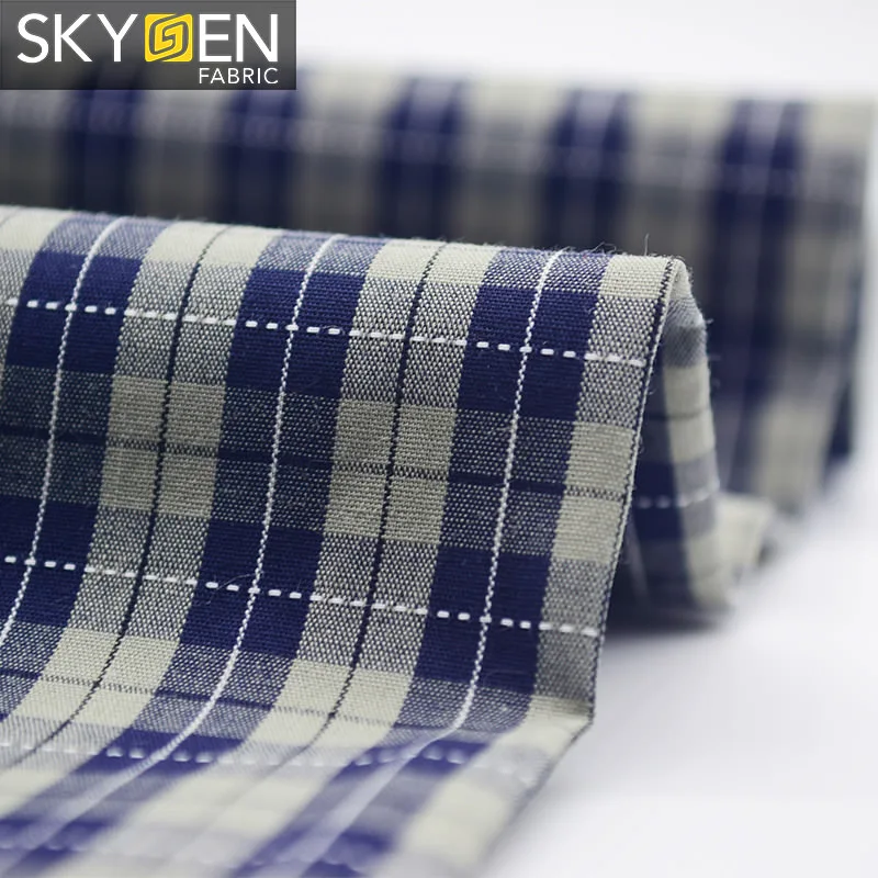 High Quality Woven Dobby Tartan Cotton Check Shirt Fabric