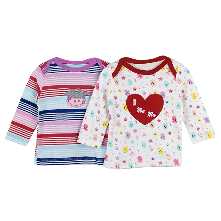 
 Оптовая продажа, одежда для малышей, 5 шт., с длинным рукавом, хлопок, Детская футболка  