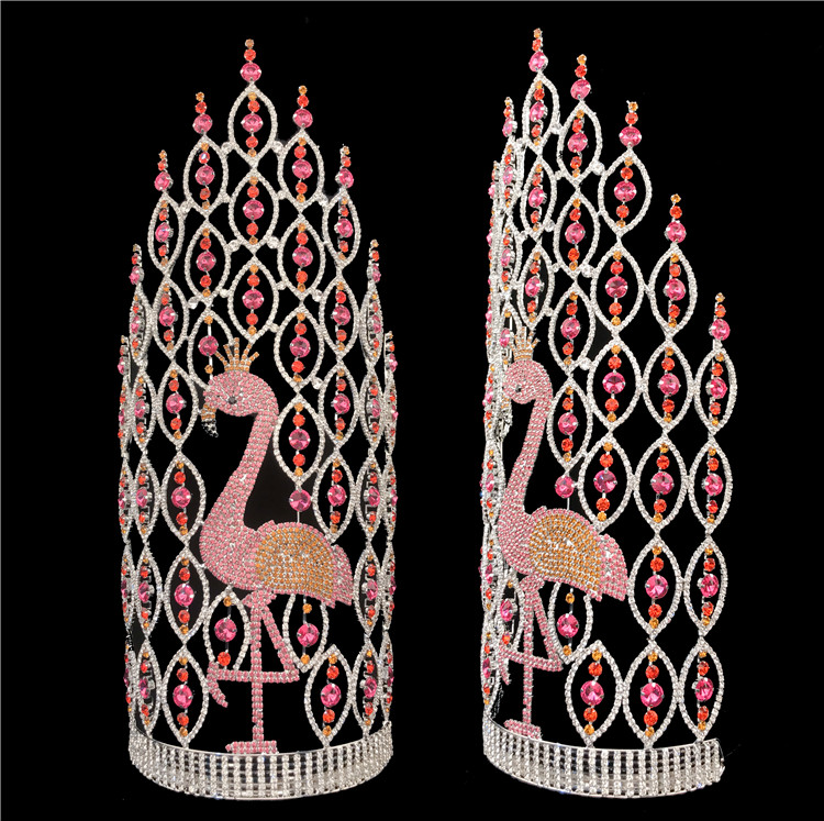 20 дюймов тема для торжеств со стразами 10 дюймов Большой Корона высокий Театрализованное большой коронки для продажи тиара с горным хрусталем