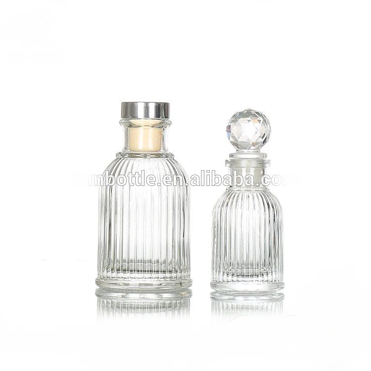 Diffuser Bottles Luxury 50ml 100ml Empty Embossed Aroma Reed Diffuser Bottle With Cork Stopper
