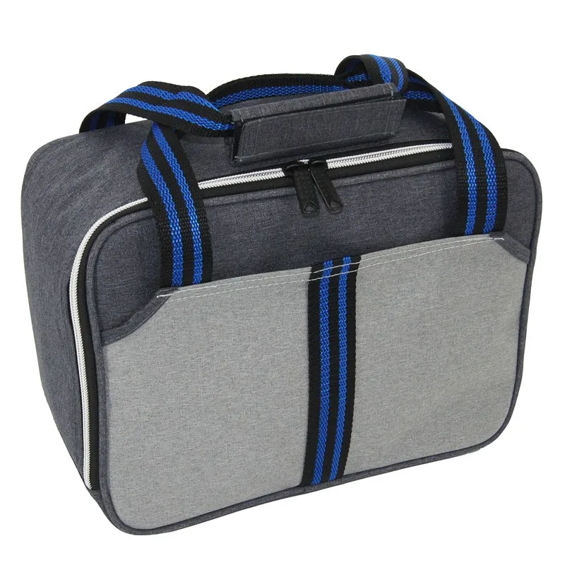 Insulated Thermal Cooler Thermos Lunch Bag Portable Travel Lunch Box Tote Blue 