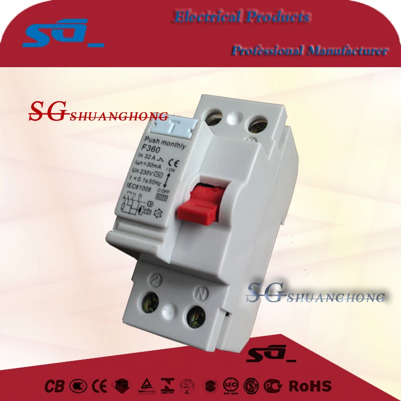 F362 F364 Rccb 4p 32a 40a Residual Current