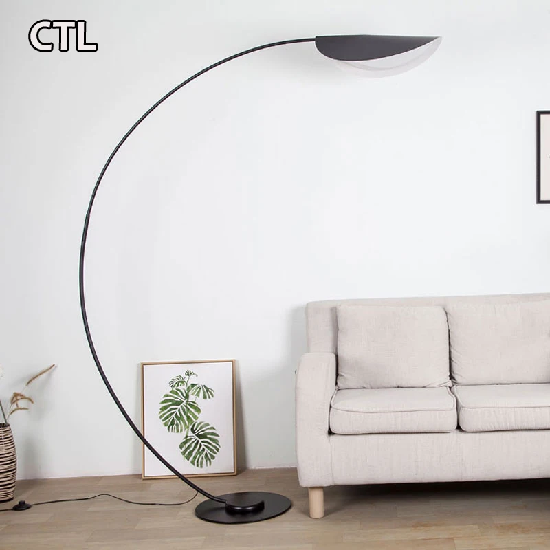 Гостиная Угловые современные Большие стоячие напольные светильники гостиничный домашний декор черный металлический рыболовный дуговой стиль минималистский напольный светильник
