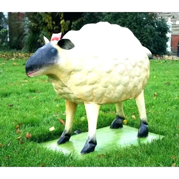 Factory Outlet Animal Sculpture Life Size Colorful Resin Sheep Statue for Garden