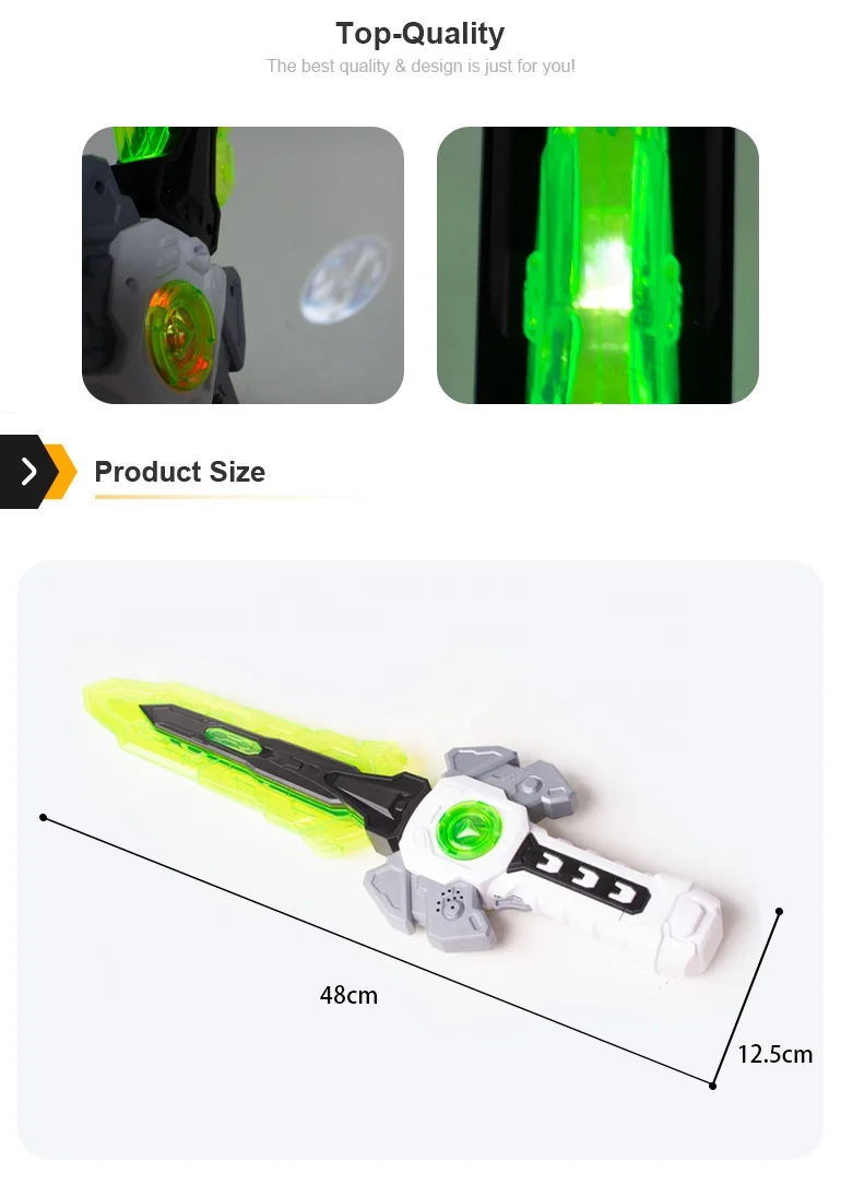 Boys Projection Function Plastic Flashing Space Toy Laser Light up Toy Sword