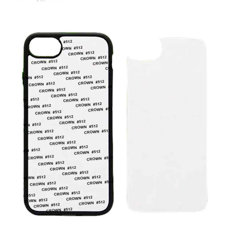 Soft TPU 2D Sublimation Rubber Mobile Phone Cover Case for iPhone 8 With Metal Sheet