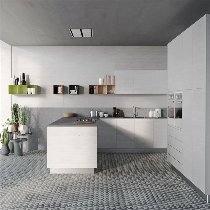 
 Изготовленные на заказ модульные меламиновые кухонные шкафы для семейной мебели прямо из Китая  