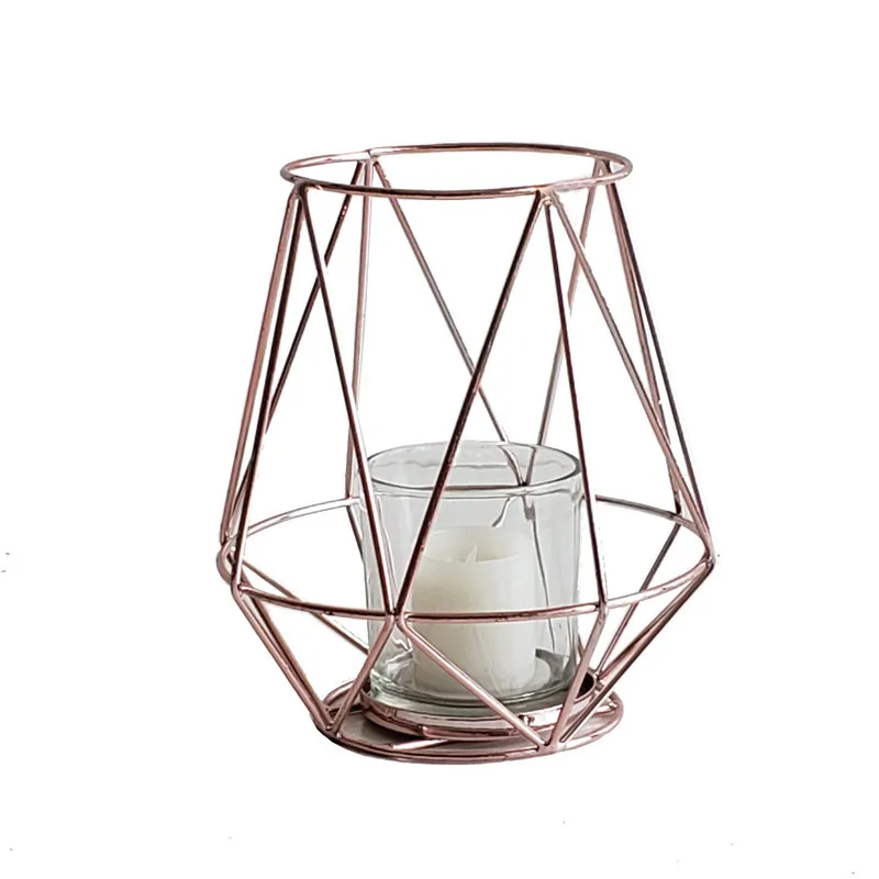 home decor Wholesale Custom pillar metal candle holder gold wedding candle holder