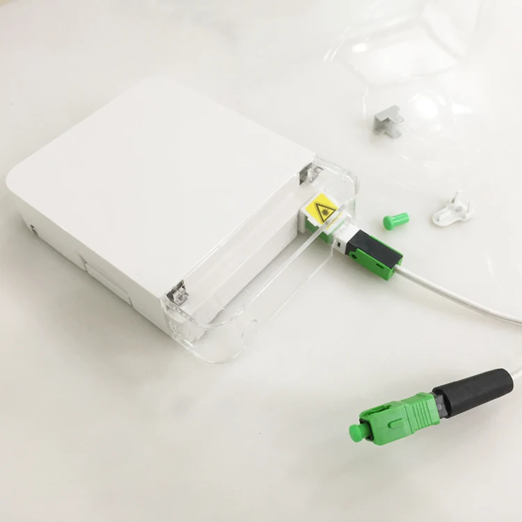 Transparent dust cap 1 2 core ftth fiber optic terminal box