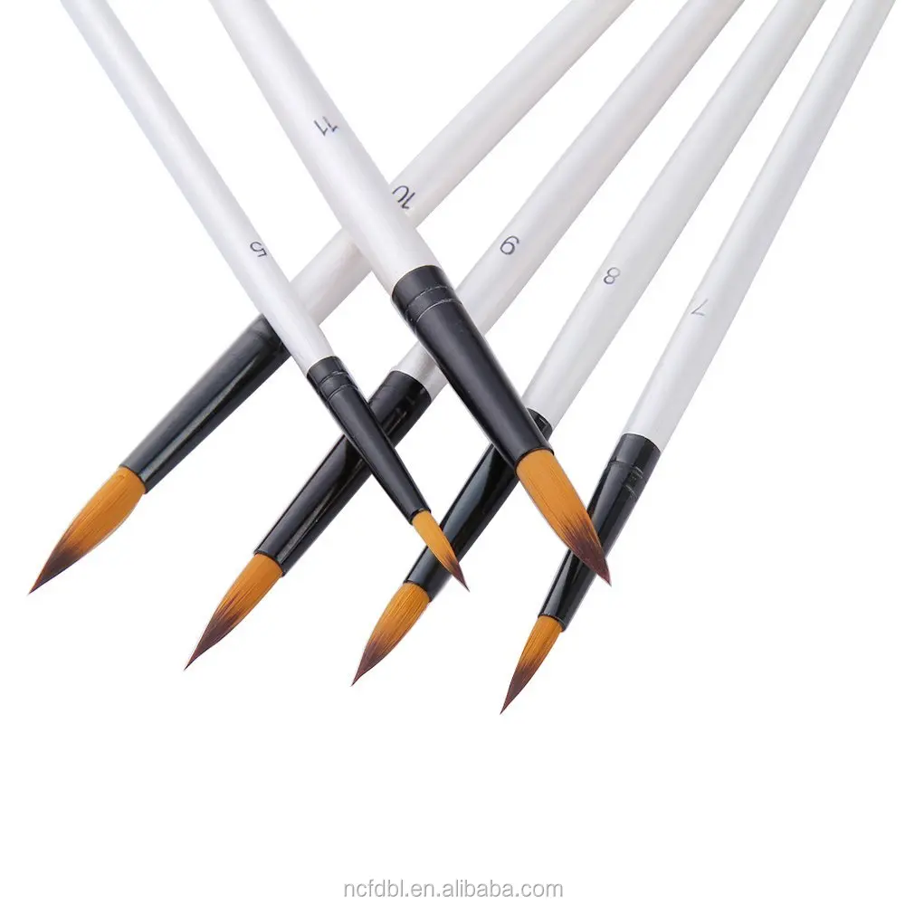 High Quality 12 Pieces Artist Fine Paint Brush Round for Acrylic Watercolor Oil Painting Student