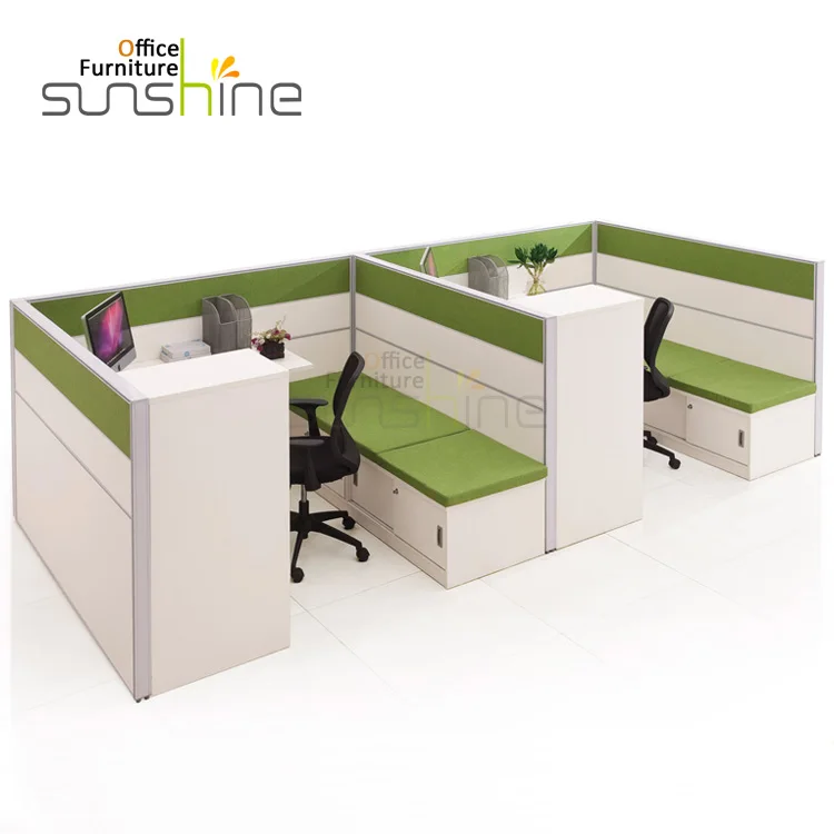 HT-PW07 New arrival American Design Office Cubicle Partition With Side Bed Cabinet Workstation