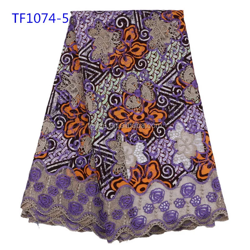 Восковые кружевные ткани Африканское восковое кружево 100% хлопок воск Анкары Голландии для женской