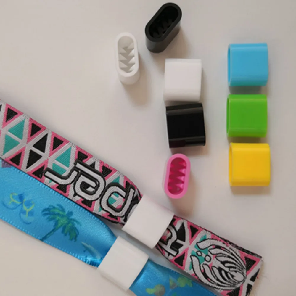 Single Use One Direction Plastic Slide Closure For Fabric Wristbands
