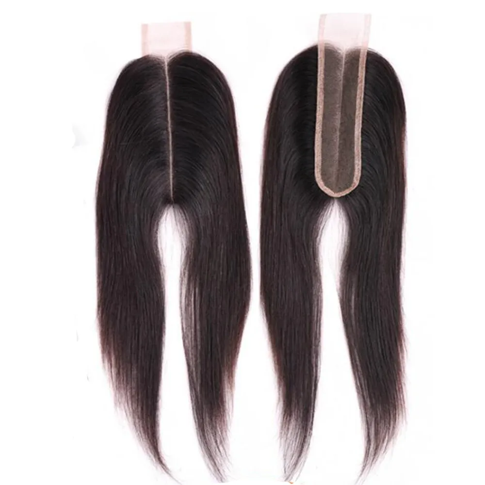 Royce Kim K 2x6inch Brazilian Straight Human Hair Closure Middle Part Brown  Swiss Lace Closure