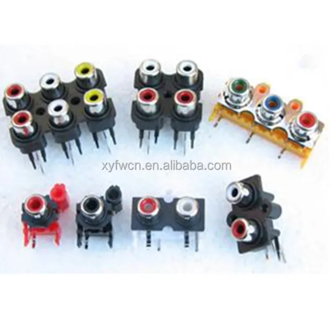 Free Sample General Purpose Pcb Mount Av Electronics Rac Socket 4 Pin Connector Toslink Jack For Rca